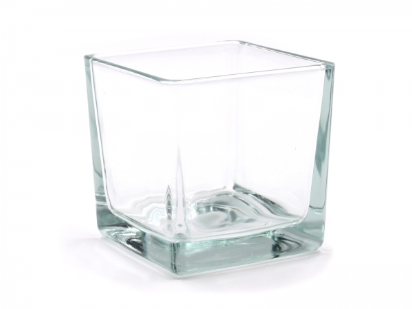 Moderner Glaswürfel Teelicht 8 x 8 x 8cm einzeln &amp; 6er Pack